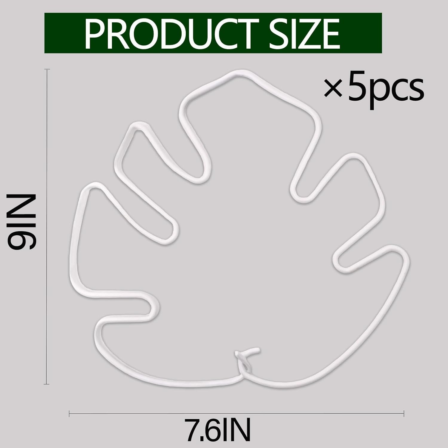 White Monstera Plant Stem Support - 5PCS 7.3x6.25in Durable Adjustable Garden Stake for Indoor Plants, Fishbone Cactus Holder, Innovative Leaf Clip Set, Ideal Tool for Healthy Plant Growth-VerdiqueGarden