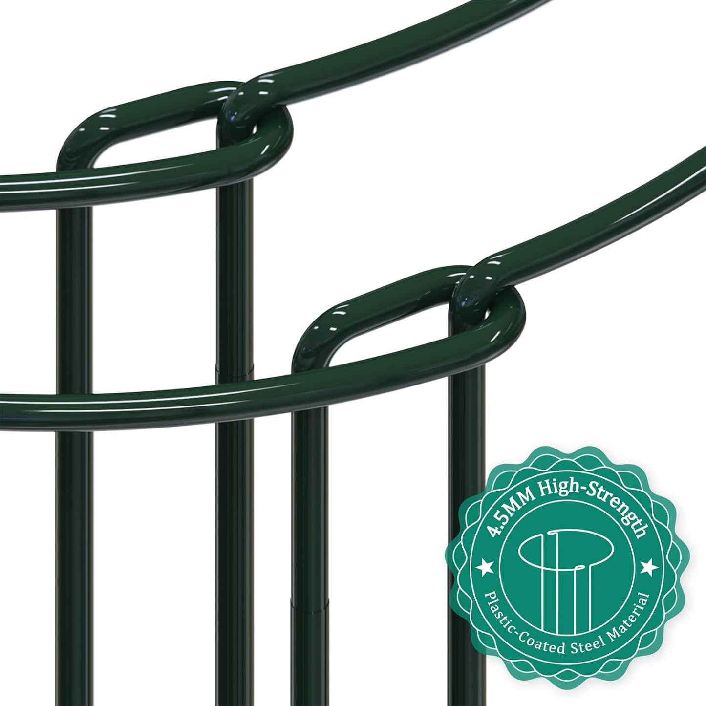 16 Pack 24 inch Plant Support Stakes, Half Round Peony Cage and Support, Adjustable Plant Support Stand with Clips & Twist Tie Garden Stakes for Indoor Outdoor, Heavy Duty Plant Support Ring-VerdiqueGarden