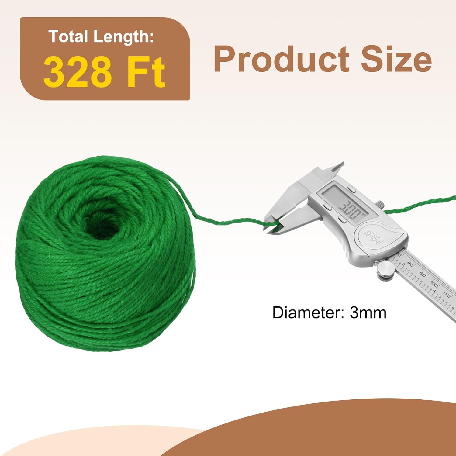 uxcell 328 Feet Natural Jute Twine String,3mm Thin Garden Twine Rope Colored Plant String Cord for DIY Art Crafts Gift Wrapping Decoration Packing Gardening Plant Hanger,Green-VerdiqueGarden