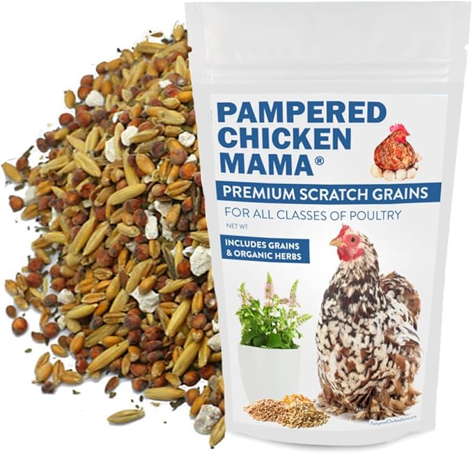 Pampered Chicken Mama Backyard Feed - Premium Scratch Treat - High Protein & Calcium All-Natural Grower Feed Supplies for Laying Chickens (2.5 Pounds)-VerdiqueGarden