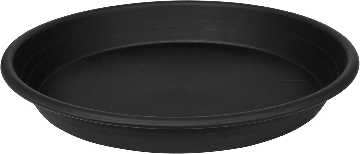 1 Pack of 26 inch Plant Saucer, Large Plant Tray, Heavy Sturdy Plant Drainage Tray for Indoors, Bird Bath Bowls, Sturdy Plastic Pot Tray for Planter (Black)-VerdiqueGarden