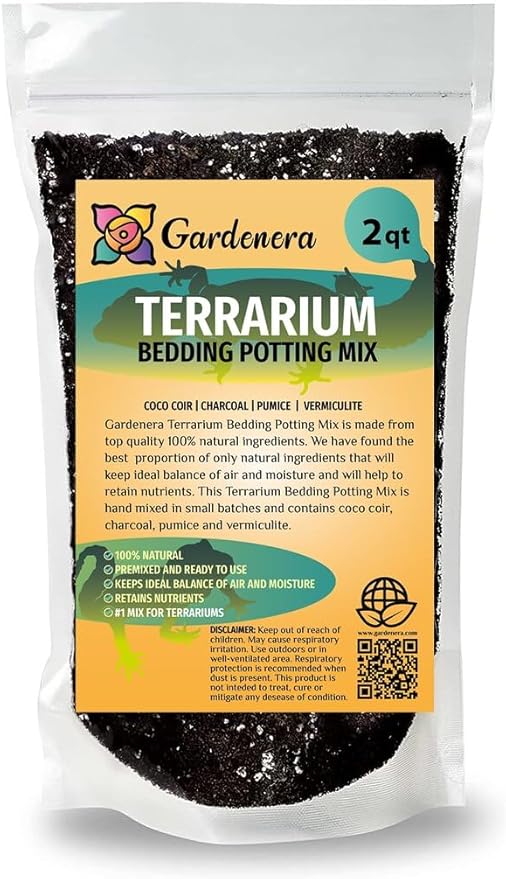 Create Your Perfect Terrarium with Gardenera Terrarium Bedding - Expertly Crafted for Optimal Plant Health - 2 QUARTS-VerdiqueGarden