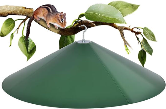 24-inch Large Outdoor Squirrel Baffles for Bird Feeders Pole, Two Way Use, Green Color-VerdiqueGarden