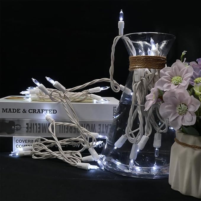 MULTI-SPARKING White Christmas LED Lights - 35 Count Cool White Christmas String Lights for Small Tree, Crafts, Holiday, Indoor/Outdoor Decorations, 11 Feet White Wire, UL Certified, Connectable-VerdiqueGarden
