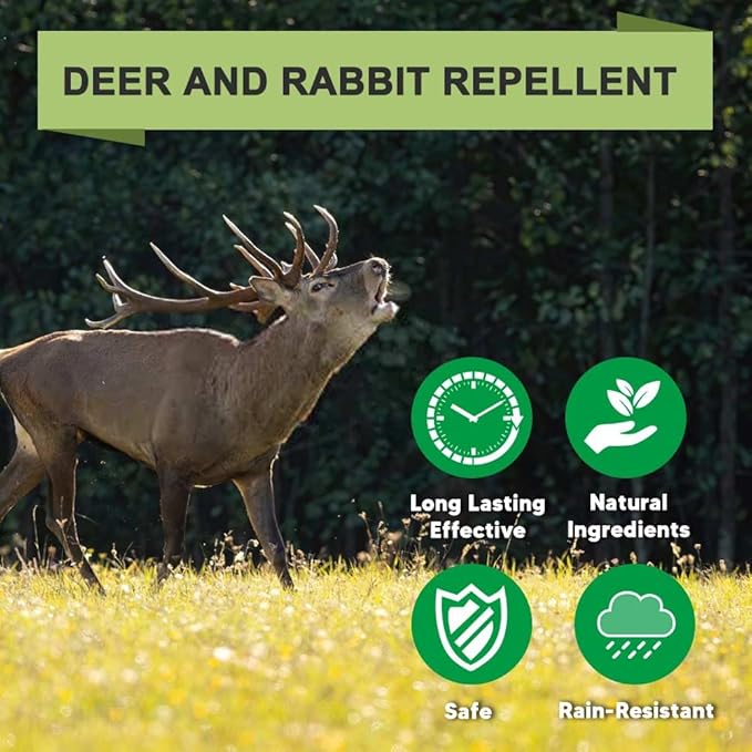Deer Repellent, Rabbit Repellent Outdoor, Deer Deterrent for Plants, Keep Rabbits Out of Backyard, Deer and Rabbit Repellant, Deer Repellant Balls for Flowers Shrubs & Trees-10 Packs-VerdiqueGarden