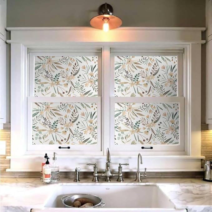 Boho Watercolor Brown Leaf Vintage Peel and Stick Wallpaper Self Adhesive Removable Easy Peel Off Stick on Wall Paper for Bedroom Cabinet Renter-VerdiqueGarden