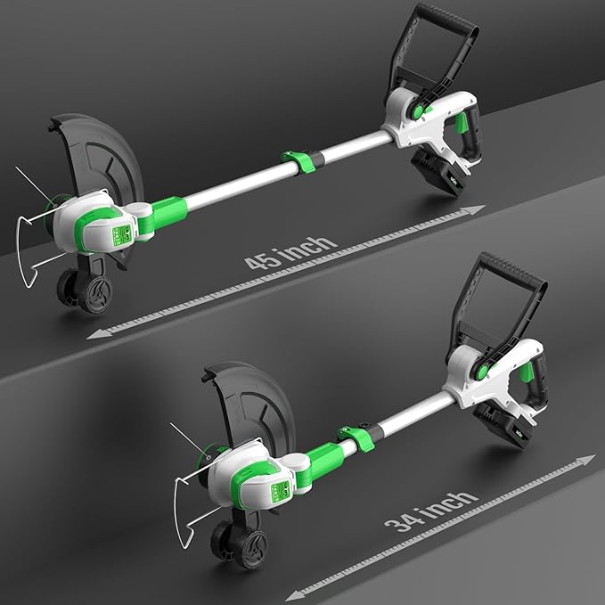 SOYUS Weed Wacker 12 Inch String Trimmer Cordless 20v Electric Weed Wacker, 2 Pcs 2.0Ah Battery Powered Weed Trimmer/Edger, Lightweight Grass Trimmer with 8 Pcs Replacement Spool Trimmer Lines-VerdiqueGarden