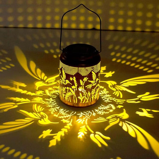 Hummingbird Solar Lanterns Outdoor Waterproof,Metal Garden Decor Hummingbird Gifts Hanging Solar Lanterns Outdoor Lights for Patio, Yard, Poch,Table Birthday Gifts for Women Mom-VerdiqueGarden