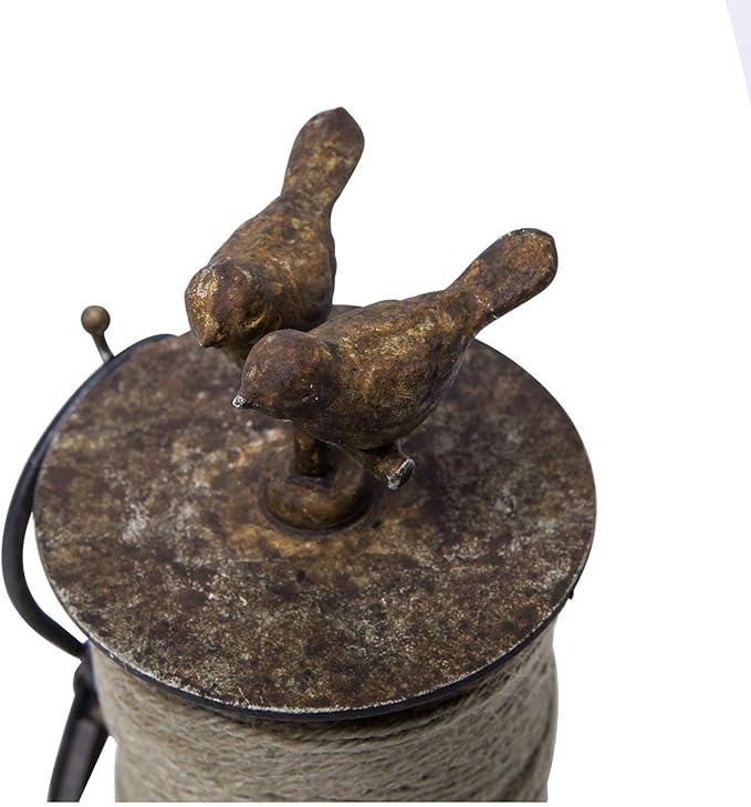 SOFFEE DESIGN Vintage Jute Twine Holder with Scissors for Garden Farmhouse Kitchen Counter Antique Twine Set Birds Rustic Black-VerdiqueGarden