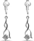 Silver Clip On Earrings For Women, They Look Pierced, Don't Pinch & Won't Fall Off, Hypoallergenic & Lightweight
