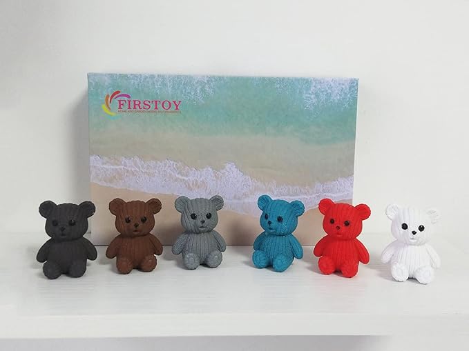 8Pcs Mini Resin Teddy Bear Figurines Cute Sweater Bears Desktop Ornaments Car Interior Decoration Garden FigurinesTiny Bear Statues Animals Sculpture Micro Landscape-VerdiqueGarden