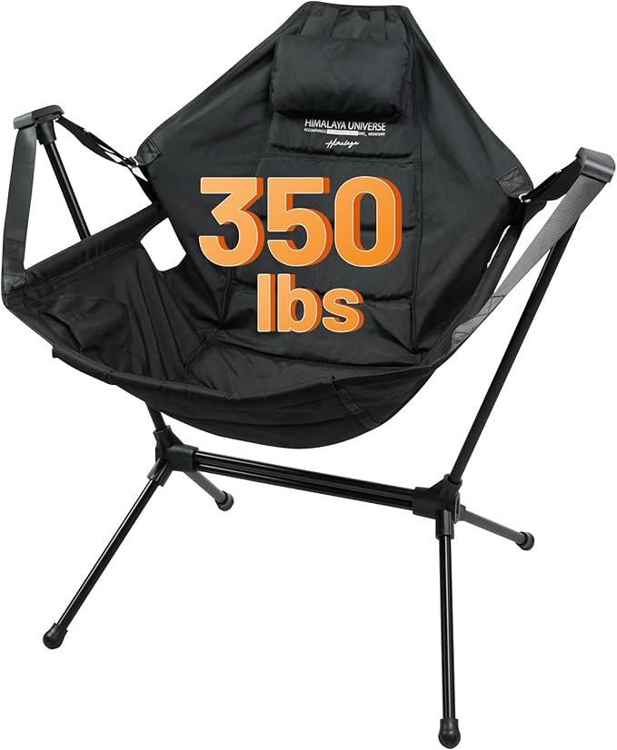 Himalaya Hammock Camping Chair, Swinging Portable Folding Camp Chairs for Adults Heavy Duty Foldable Oversized Rocker with Aluminum Alloy Frame for Outdoor Lawn，Backyard，Beach and Patio Sport-VerdiqueGarden
