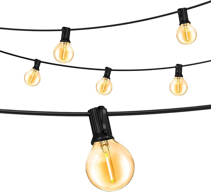 Outdoor String Lights 200FT Waterproof Globe String Lights with 104 Shatterproof G40 LED bulbs, Dimmable Connectable Patio Light String Lights for hanging Bistro Backyard Gazebo,2-Pack x 100ft-VerdiqueGarden