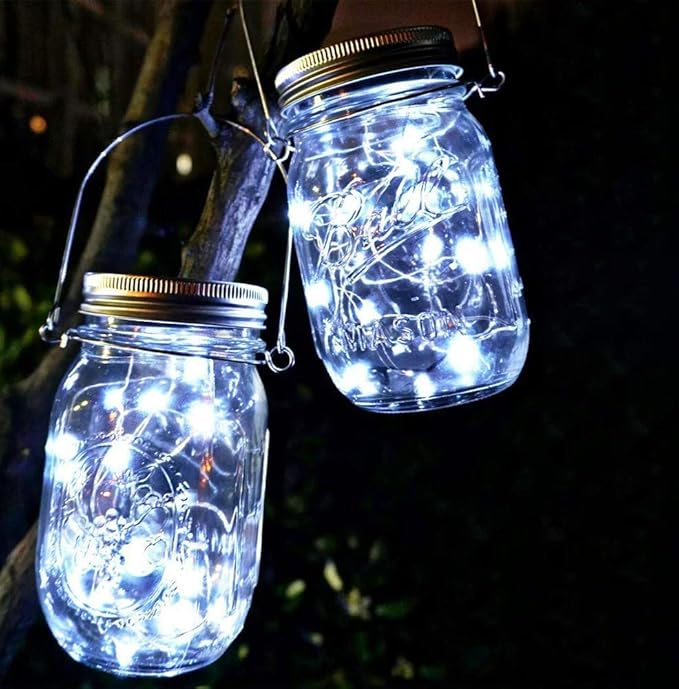 Homemory 4 Pack 20 Ft 60 LED Fairy Lights Battery Operated String Lights with Remote Waterproof 8 Modes Firefly Twinkle Christmas Lights for Party Bedroom Wedding Decorations(Cool White)-VerdiqueGarden