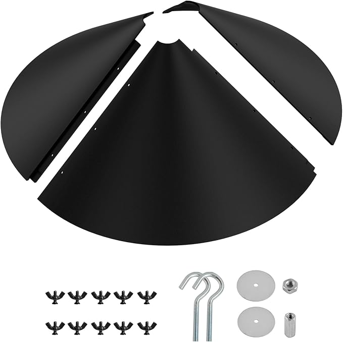 19 Inch Metal Squirrel Baffle for Bird Feeder, Squirrel Proof for Hanging Bird Feeder, Outdoor Bird Feeder Cover, Hummingbird Feeder Umbrella, Rust Chew Proof Heavy Duty-VerdiqueGarden
