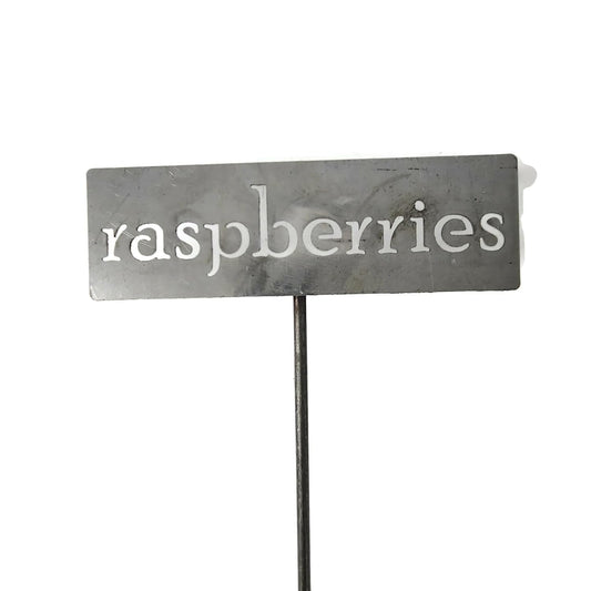 Classic Metal Garden Markers 19 Inches Tall (raspberries, Raw, Unfinished Steel (will rust with time))-VerdiqueGarden