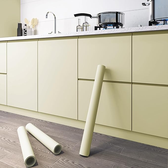 Dimoon 78.7''x15.7'' Beige Skin Peel and Stick Wallpaper Contact Paper Modern Self Adhesive Wall Paper Removable Renter Friendly Textured Solid Shelf Cabinet Vinyl Roll (78.7''x15.7'',Beige Skin)-VerdiqueGarden