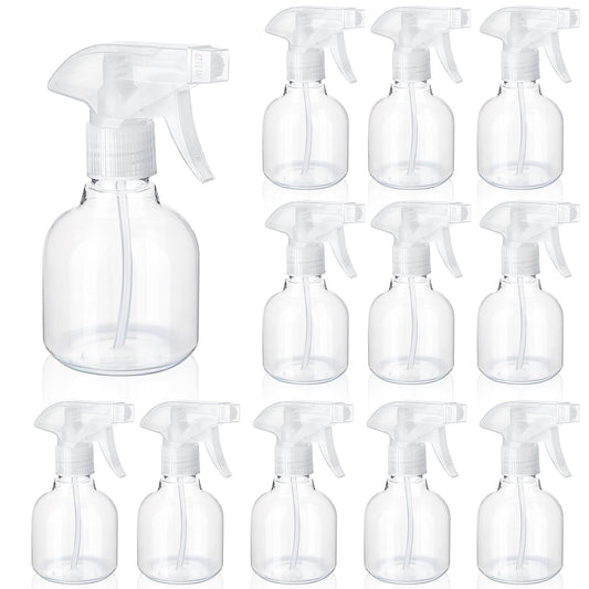 Jinei 24 Pcs 8 oz Empty Plastic Spray Bottle with Trigger Sprayers Pet Adjustable Head from Fine to Stream Refillable for Hair Plants Cooking Pets, No Leakage(Clear)-VerdiqueGarden