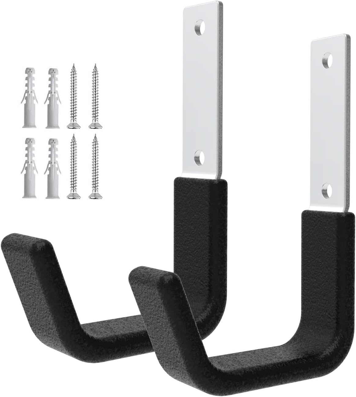 Heavy Duty Garage Utility Hooks - Wall Mount Multi-Use Storage Hooks for Hose, Bike, Chainsaw, Leaf Blower, Ladder Hanger (2 Small)-VerdiqueGarden