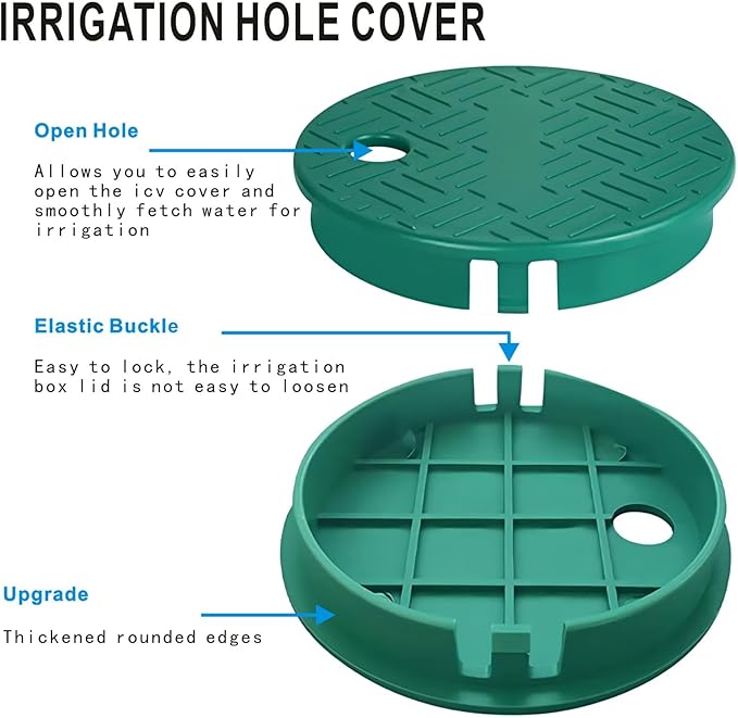 ID 5.5 "OD 6" Sprinkler Valve Cover Green Sprinkler Cover Irrigation Valve Box Cover 6 Inch Suitable for Greenhouse Cover for Sprinkler Valve Grass Sprinkler Box Cover Irrigation Box Lid-VerdiqueGarden