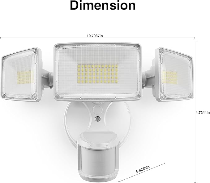 Onforu 75W LED Motion Sensor Outdoor Lights, Dusk to Dawn Flood Light Outdoor Motion Sensor, Hardwired Security Lights Floodlights Outside 7500LM 6500K Daylight IP65 Waterproof (White)-VerdiqueGarden