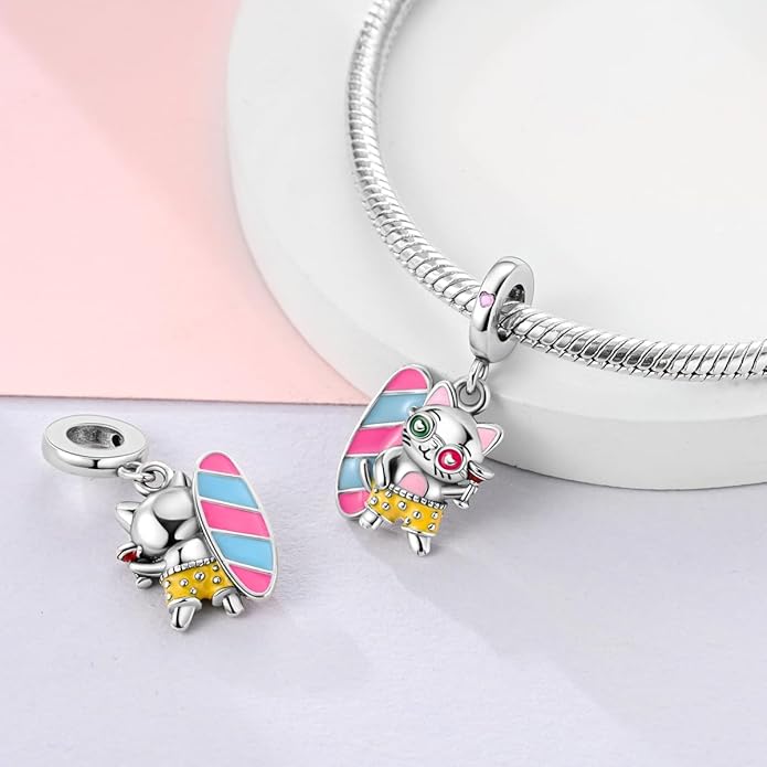 NARMO S925 Sterling Silver Charms Hamsa Charm for Pandora Bracelets Cross Charms for Bracelets Perfume High Heels Dangle Charms Silver Charms for Women