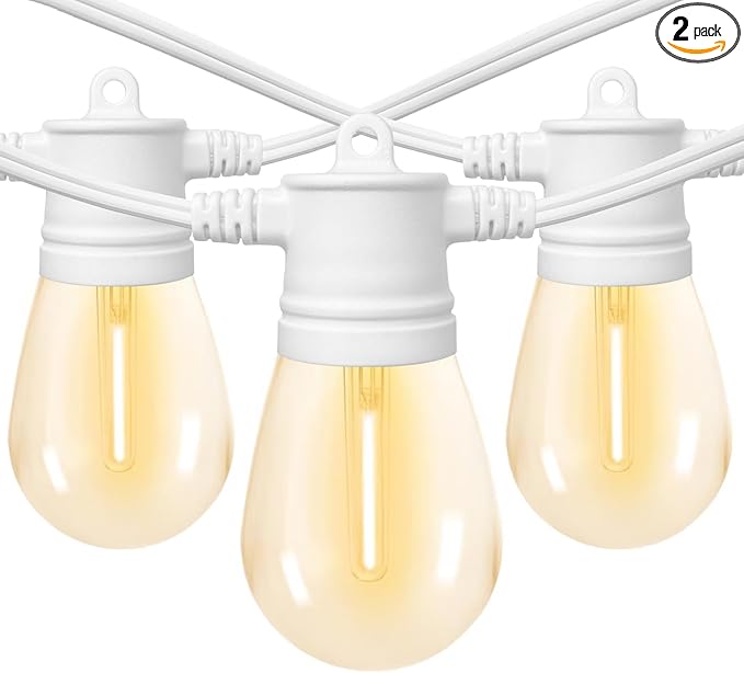 SUNTHIN White Outdoor String Lights, 96FT White Patio Lights with 32 Shatterproof LED Bulbs for Garden, Backyard, Porch, Cafe, Deck, Wedding, Party, Gathering-VerdiqueGarden