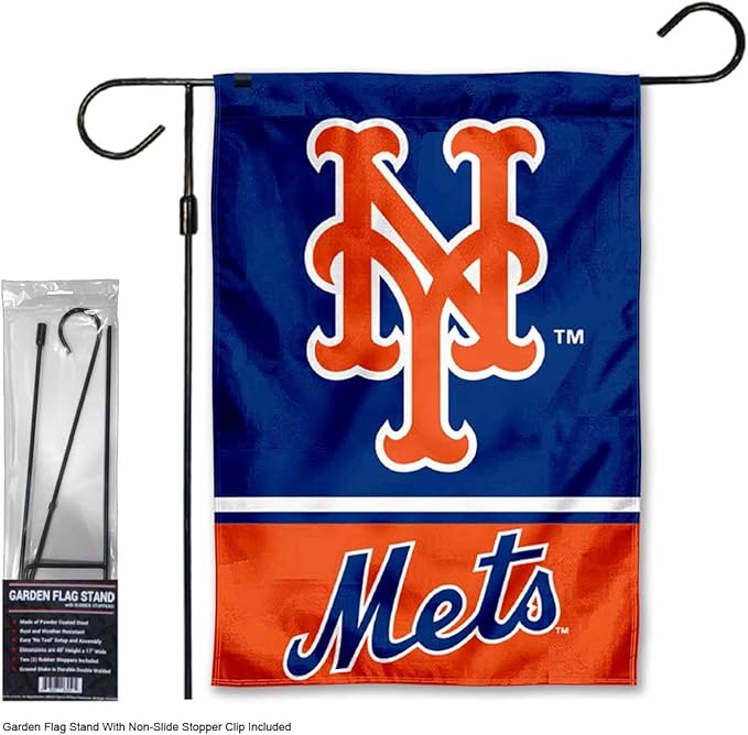 WinCraft Mets Garden Flag with Stand Holder Flagpole-VerdiqueGarden