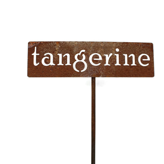 Classic Metal Garden Markers 19 Inches Tall (tangerine, Naturally Rusted)-VerdiqueGarden