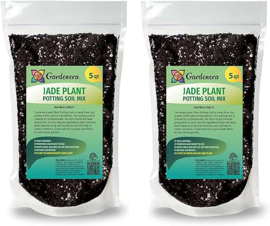 Premium Jade Plant Potting Soil Mix - 10 Quart (2 Bags of 5 Quart)-VerdiqueGarden