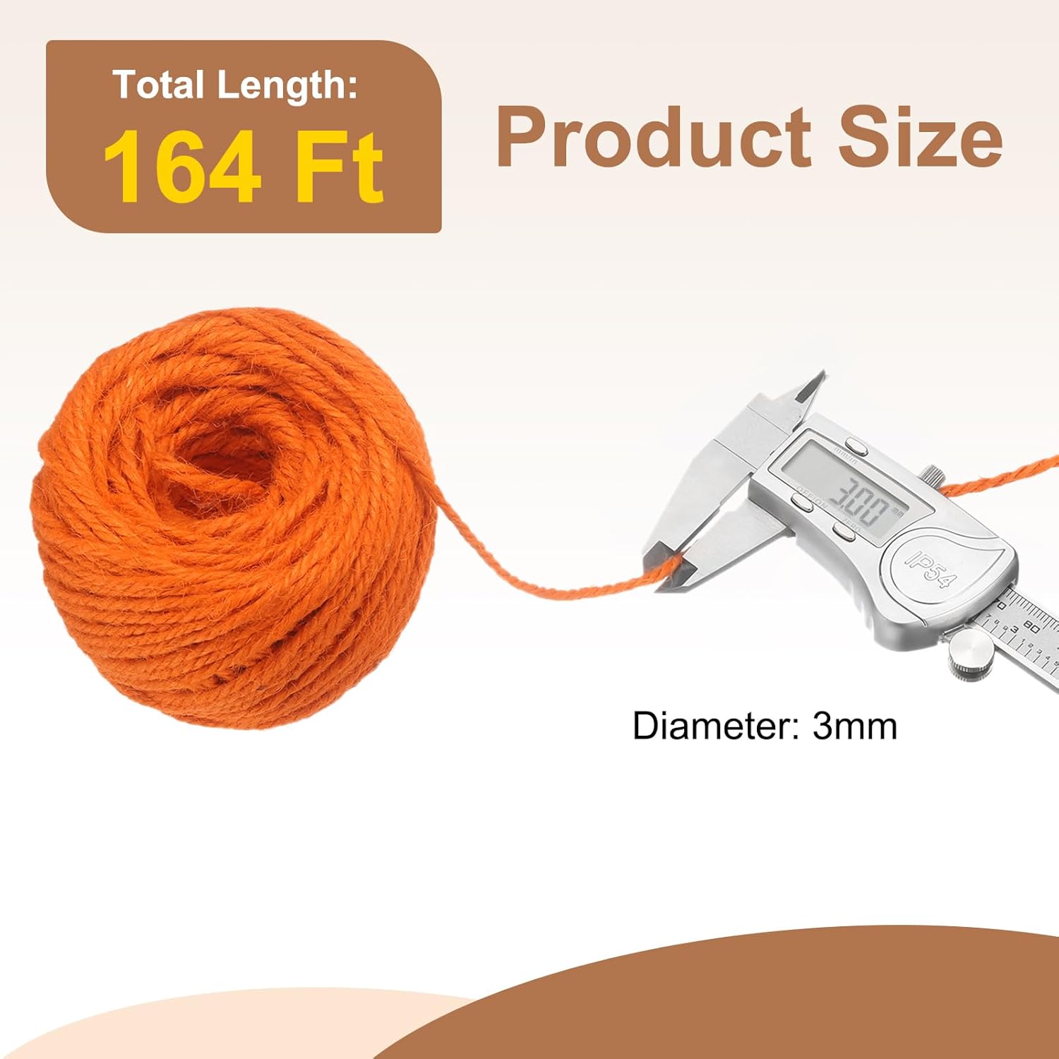 uxcell 164 Feet Natural Jute Twine String,3mm Thin Garden Twine Rope Colored Plant String Cord for DIY Art Crafts Gift Wrapping Decoration Packing Gardening Plant Hanger,Orange-VerdiqueGarden