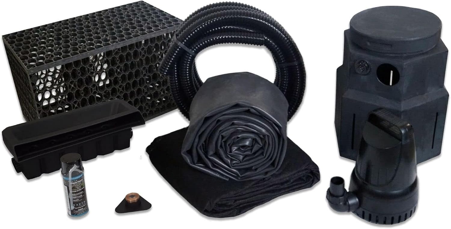 HALF OFF PONDS Pond Free Cascade 4100 Waterfall Kit with MatrixBlox, 10' x 20' EPDM Liner and 4,100 GPH Pump - PMDPB8-VerdiqueGarden
