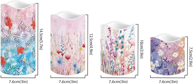 Ystardream Candle Sets for Women Gift Elegant Flower Flickering Flameless Candles Unity Candles for Wedding Ceremony Set,Beautiful Addition to Any Dinner Table,Bedroom,Outside Party-VerdiqueGarden