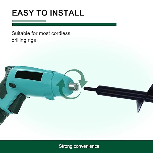 4 Pack Garden Ground Earth Spiral Drill Bit for 3/8" Hex Drive Drill, Auger Drill Bits for Bulbs Planting, Hole Digger Flowers,Bedding Digging Plant Rapid Planter Tool-VerdiqueGarden