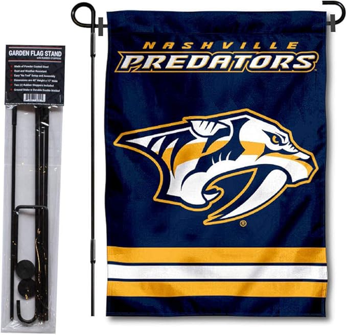 WinCraft Nashville Predators Garden Flag with Pole Stand Holder-VerdiqueGarden
