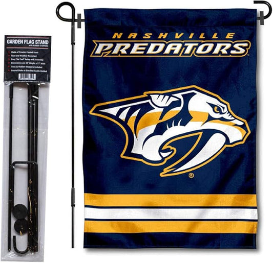 WinCraft Nashville Predators Garden Flag with Pole Stand Holder-VerdiqueGarden