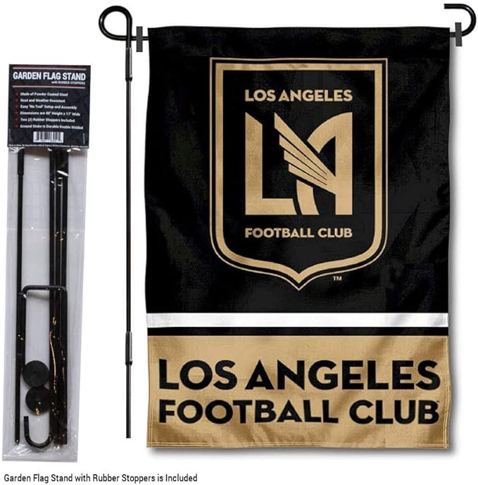 WinCraft Los Angeles Football Club Garden Flag with Stand Pole Holder-VerdiqueGarden