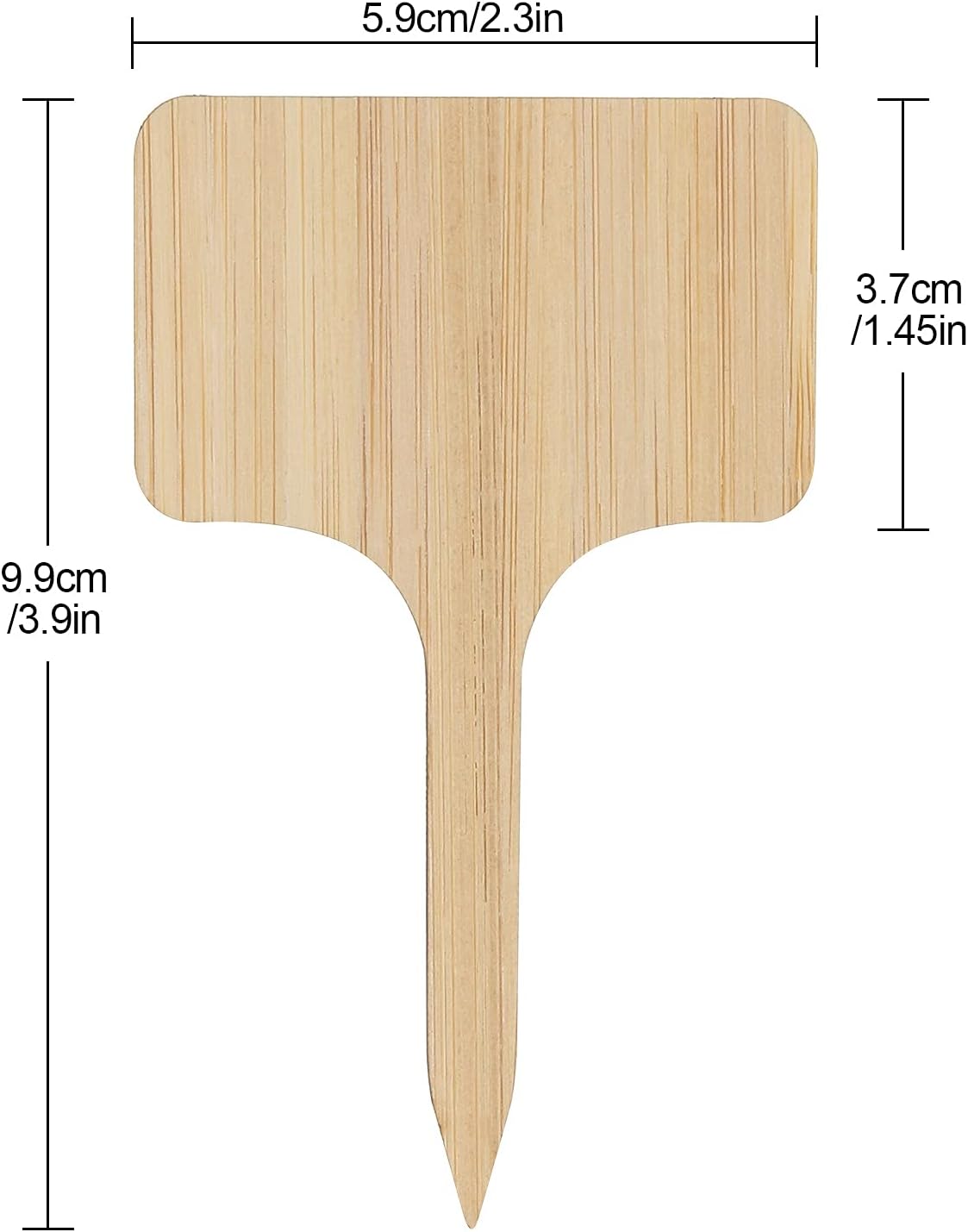 100Pcs Wooden Plant Labels, Eco-Friendly T-Type Bamboo Plant Labels Tags Garden Plant Markers for Seed Potted Herbs Flowers Vegetables (6 x 10 cm)-VerdiqueGarden