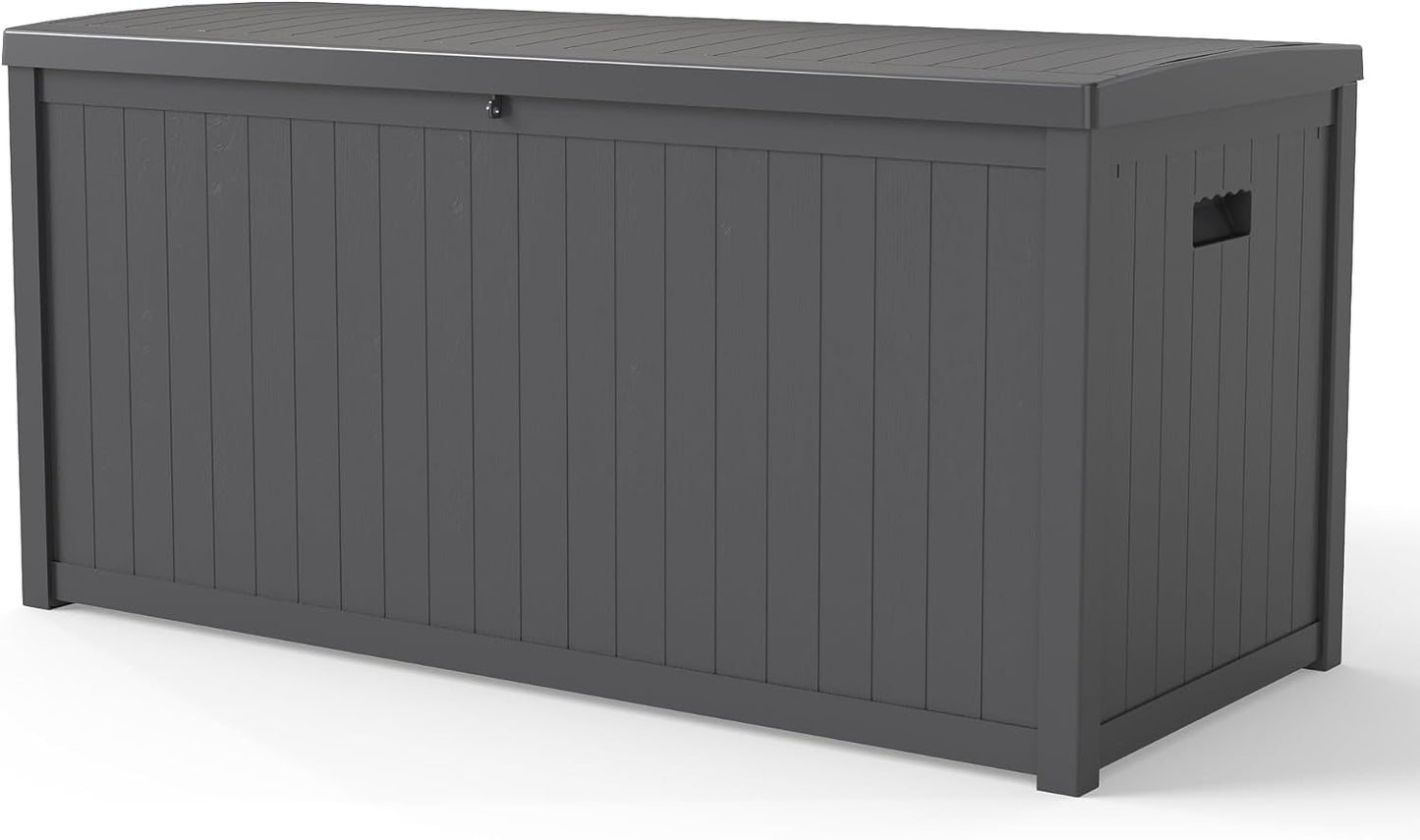 120 Gallon Resin Deck Box, Weatherproof Outdoor Storage Box for Patio, Garden, Pool, and Yard, Lockable Waterproof Bin for Tools, Cushions, and Accessories, Grey-VerdiqueGarden