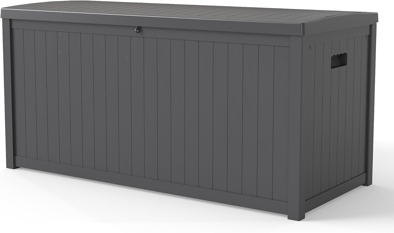 120 Gallon Resin Deck Box, Weatherproof Outdoor Storage Box for Patio, Garden, Pool, and Yard, Lockable Waterproof Bin for Tools, Cushions, and Accessories, Grey-VerdiqueGarden