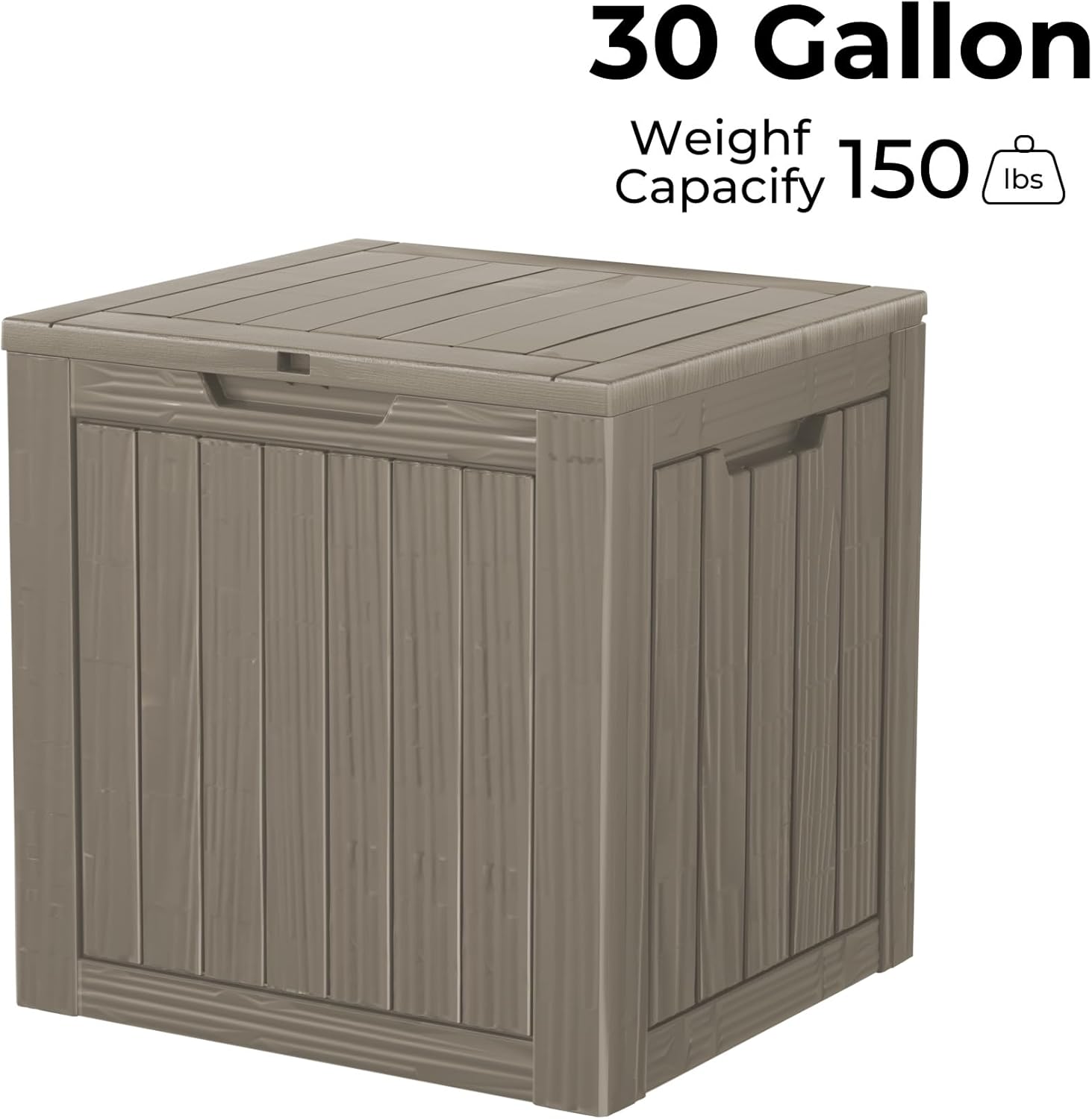 30 Gallon Double-Wall Resin Deck Box - Lockable Waterproof Outdoor Storage Box, 515bs Capacity & Doubles as Seating for Patio Furniture - Garden Tools, Pool Accessories (Brown)-VerdiqueGarden