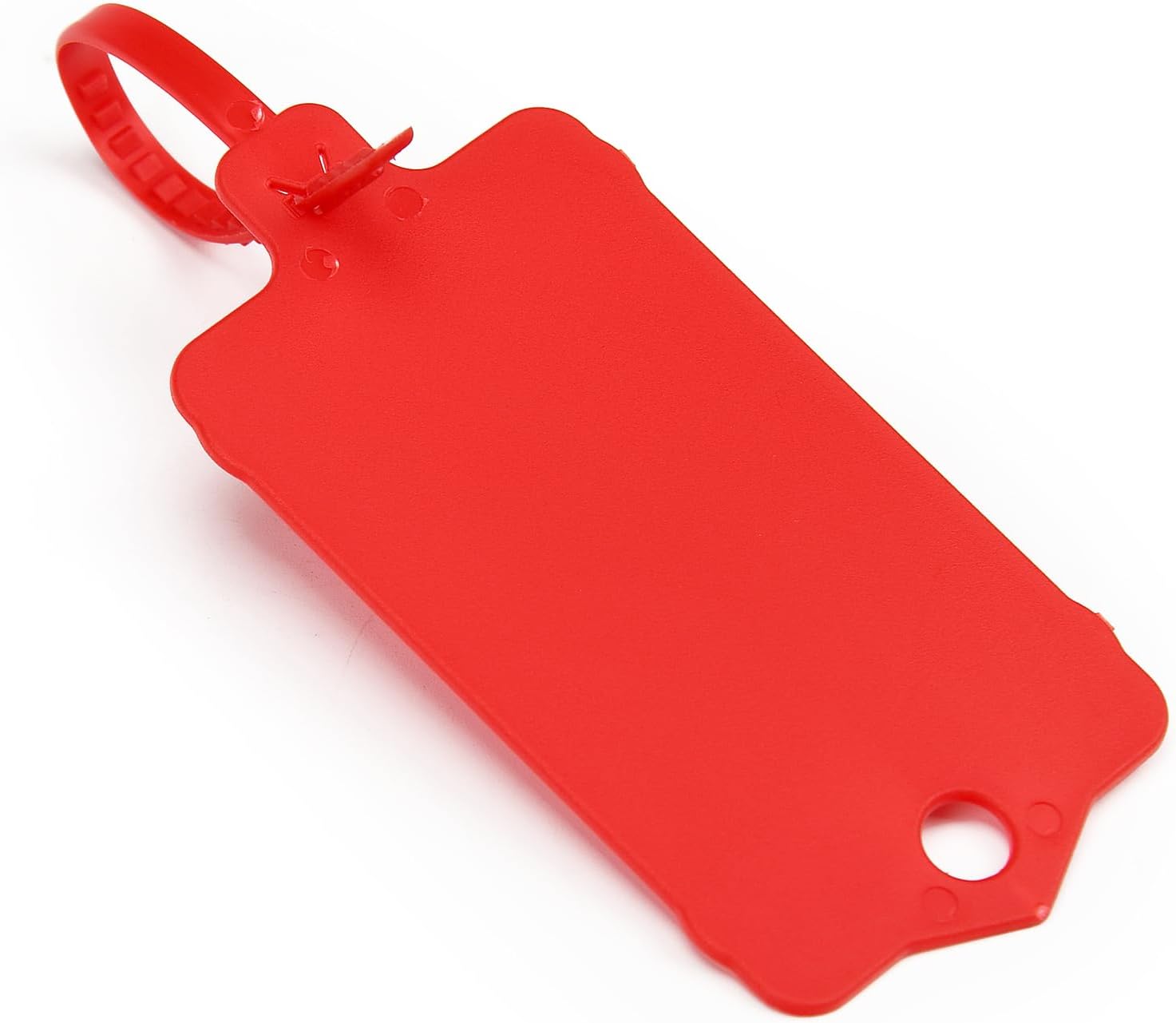 100pcs Blank Plastic Tags for Labeling Reusable Hanging Tags Ties Key Tag Storage Labels Waterproof Plastic Mark Label Writable Hang Sign with One Marker Pen (Red)-VerdiqueGarden
