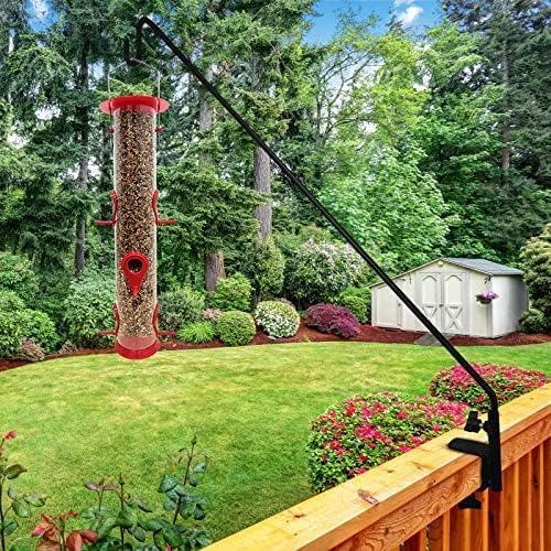 ERYTLLY Extended Reach Deck Hook Wall Pole Wall Mounted Deck Hook Extensible and 43 inch Wall Bracket for Hanging Bird Feeder,Plants,Wind Chimes,Lanterns 2 Packs-VerdiqueGarden