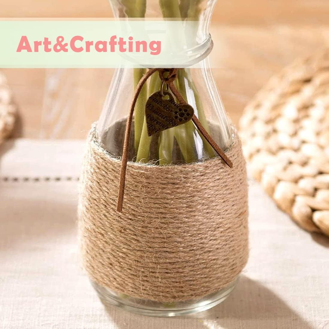 PerkHomy 1100FT Jute Twine String 2mm 3ply Natural Thin Twine for Craft Gardening Gift Wrapping Packing Material Wedding Christmas Decoration Bulk-VerdiqueGarden