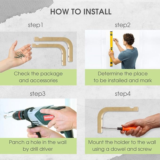 2-Piece Set of Plant Hooks for Wall 6 inch - Mounted Wooden Plant Hook - Indoor and Outdoor Bracket Plant Hanger for Planters, Lanterns, Bird Feeders, Patio Decorations (Natural)-VerdiqueGarden