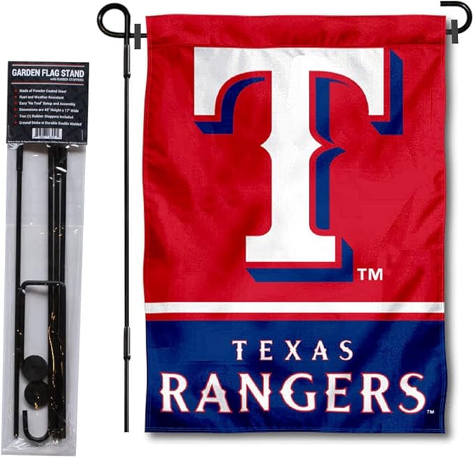 WinCraft Texas Rangers Garden Flag with Stand Holder-VerdiqueGarden