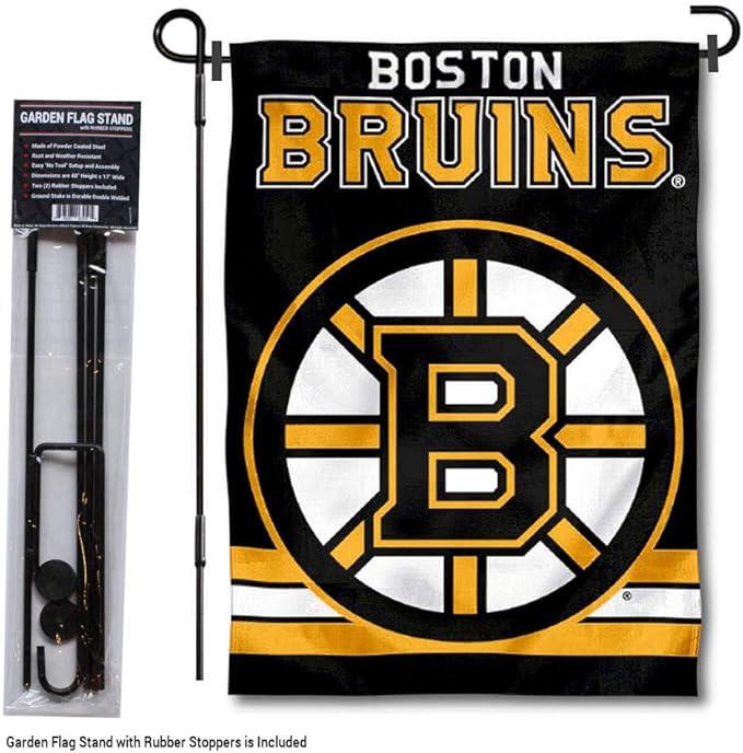 WinCraft Boston Bruins Garden Flag with Pole Stand Holder-VerdiqueGarden