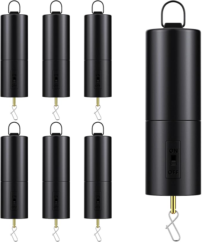 Therwen 6 Pcs Ornament Spinner Battery Operated Wind Spinner Motor Rotator Disco Ball Motor Outdoor Hanging Ornament for Halloween Mardi Gras Decoration, No Battery(Black)-VerdiqueGarden