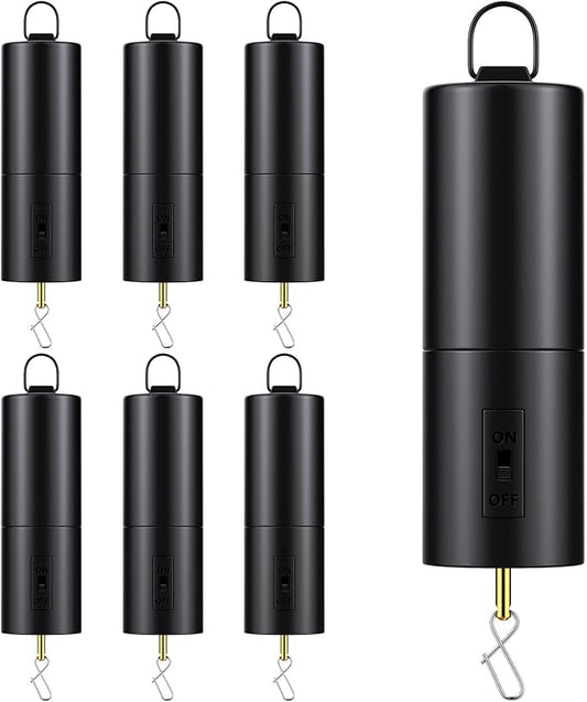 Therwen 6 Pcs Ornament Spinner Battery Operated Wind Spinner Motor Rotator Disco Ball Motor Outdoor Hanging Ornament for Halloween Mardi Gras Decoration, No Battery(Black)-VerdiqueGarden
