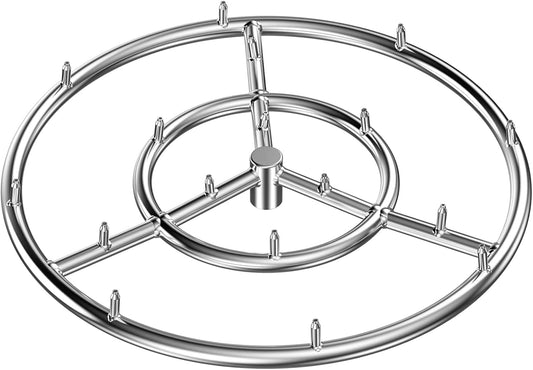 Skyflame 18 Inch Round Stainless Steel Fire Pit Jet Burner Ring - High Flame-VerdiqueGarden